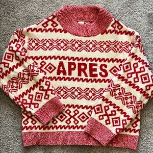 a new day Red and White Knit Apres Sweater